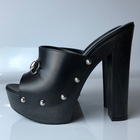 Gucci Shoes - Gucci Betis Glamour Horsebit Black Mules 36